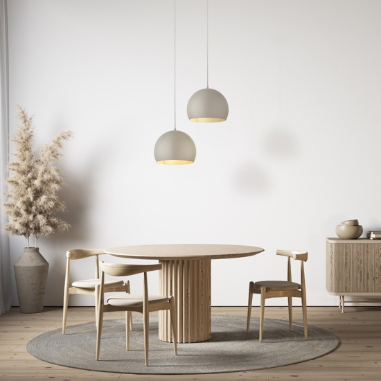 Lampadario per tavolo da cucina a cupola beige 27 cm